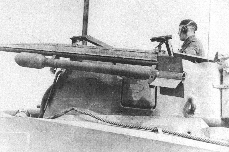 The 'Tulip' 60 lb RP-3 (Rocket Projectile 3-inch) rockets were ignited by an electrical current sent along a cable that entered the rear of the rocket between the fins.