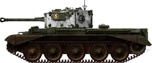 Cromwell Mark IV with hull Type F, 1st RTR, 7th Armoured Division, Germany, 1945.